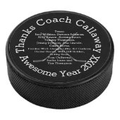 Bedankt Hockey Coach met teamnamen Hockey Puck (3/4)