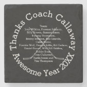 Bedankt Hockey Coach met teamnamen Stenen Onderzetter (Voorkant)