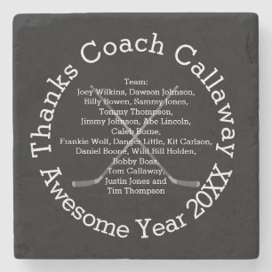 Bedankt Hockey Coach met teamnamen Stenen Onderzetter