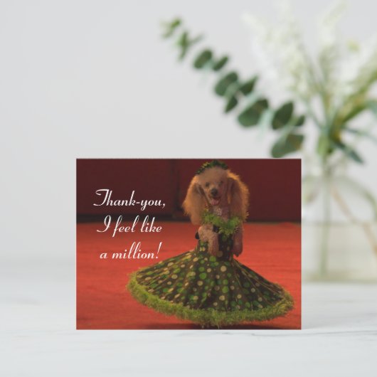 Bedankt hond briefkaart (Staand voorkant)