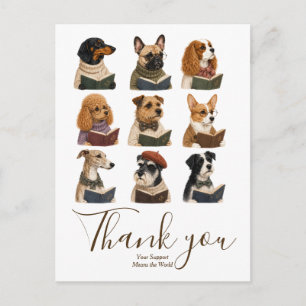 Bedankt Hond Leest Honden Boek Liefhebber Huisdier Briefkaart