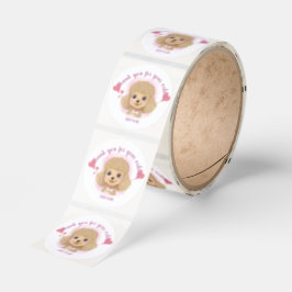 Bedankt Hond Sticker – Roze Verzendlabel