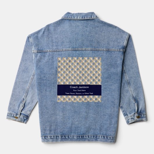 Bedankt honkbalcoach Jouw tekst Blue Denim Jacket (Achterkant)