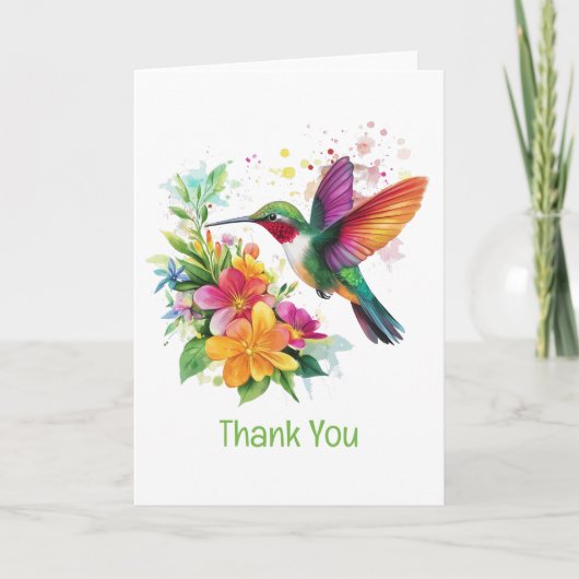 Bedankt Hummingbird Tropical Flowers (Voorkant)