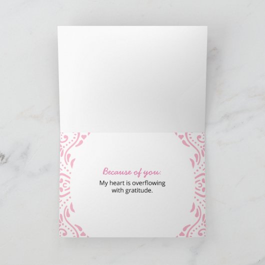 Bedankt, ik waardeer je! kaart (Binnen)