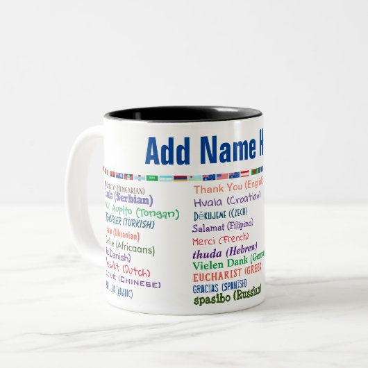 \Bedankt in 30 talen Koffie Mok (Voorkant links)