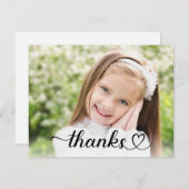 Bedankt in aangepaste foto van Cute Heart Script (Voorkant / Achterkant)