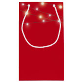 Bedankt in berijpte tekst met lichte tekenreeks klein cadeauzakje (Achterkant)