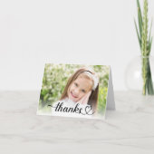 Bedankt in Cute Heart Script Aangepaste Foto (Voorkant)