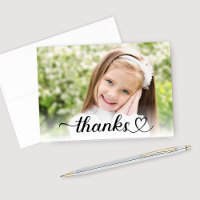 Bedankt in Cute Heart Script Aangepaste Foto