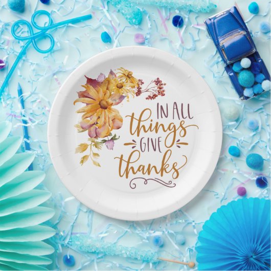 Bedankt in de herfst van Floral Papieren Bordje (Feest)