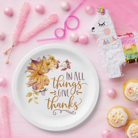 Bedankt in de herfst van Floral Papieren Bordje (Feest)