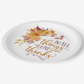 Bedankt in de herfst van Floral Papieren Bordje (Gekanteld)