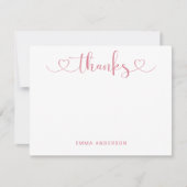 Bedankt in modern roze handschrift Aangepast (Voorkant)