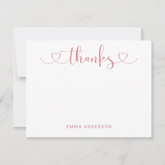 Bedankt in modern roze handschrift Aangepast (Voorkant)