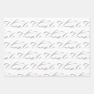Bedankt in origineel kalligrafie inpakpapier vel