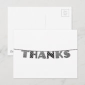 Bedankt in Patterned Bunting Zwart-wit Briefkaart (Voorkant / Achterkant)