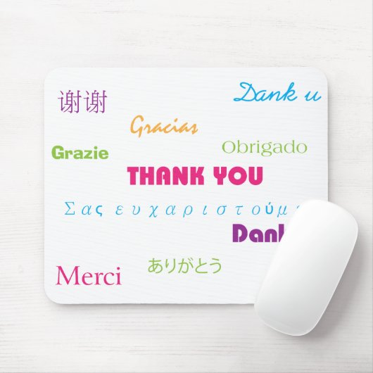 Bedankt in veel talen Mousepad Muismat (Met muis)