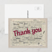 Bedankt in vele talen op Beethoven Score Briefkaart (Voorkant / Achterkant)