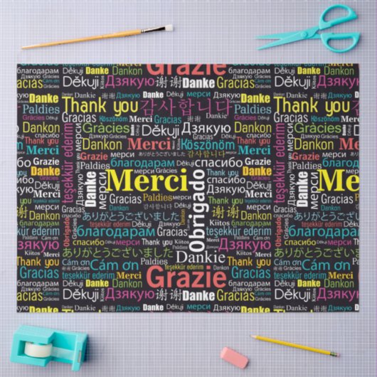 Bedankt in vele talen Tissue Tissuepapier (Craft)