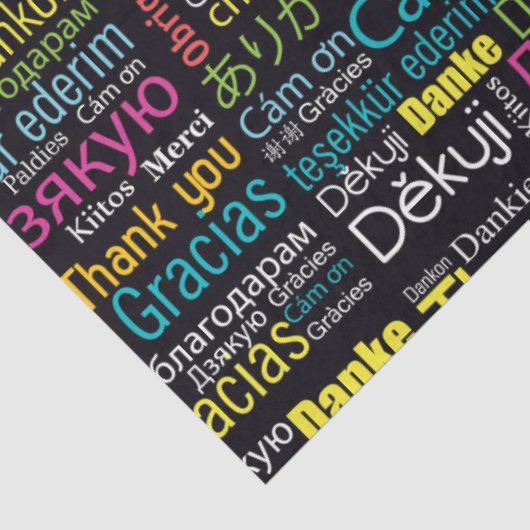 Bedankt in vele talen Tissue Tissuepapier (Detail)