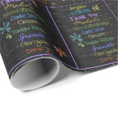 Bedankt in vreemde talen op zwart cadeaupapier (Rol Hoek)