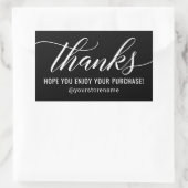 Bedankt in White Modern Script Black Hartelijk dan Rechthoekige Sticker (Tas)