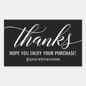 Bedankt in White Modern Script Black Hartelijk dan Rechthoekige Sticker (Voorkant)