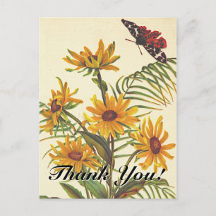 "Bedankt!" + Insect, Flowers Briefkaart