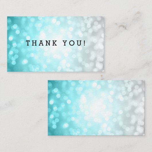 Bedankt Insert Beach Ombre Glitter Lights Informatiekaartje (Voorkant / Achterkant)