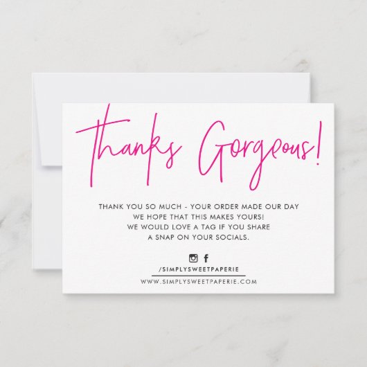 BEDANKT INSERT modern casual biro business roze (Voorkant)