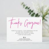 BEDANKT INSERT modern casual biro business roze (Staand voorkant)