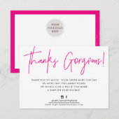 BEDANKT INSERT modern casual biro business roze (Voorkant / Achterkant)