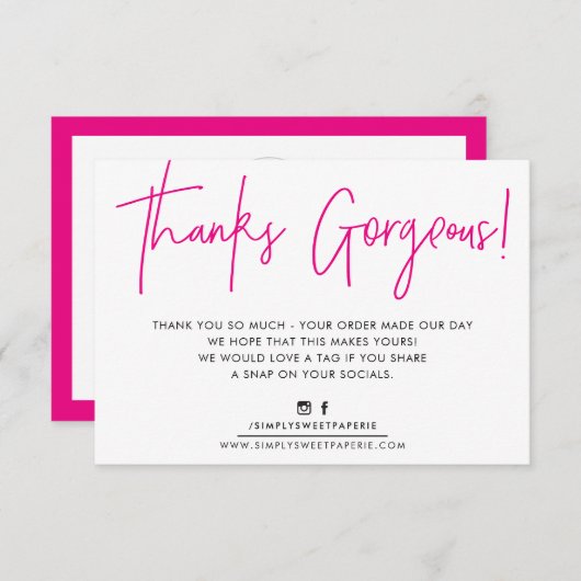 BEDANKT INSERT modern casual biro business roze (Voorkant / Achterkant)