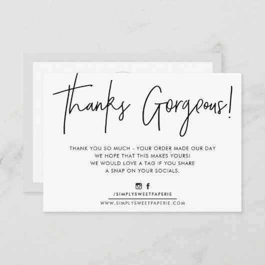 BEDANKT INSERT modern casual biro business zwart (Voorkant / Achterkant)