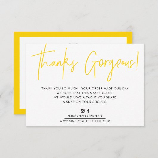 BEDANKT INSERT moderne schattige biro business gee (Voorkant / Achterkant)