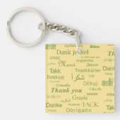 "Bedankt" Internationale kunst, Motivatie geel Sleutelhanger (Voorkant)