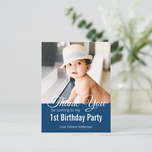 Bedankt, jarige briefkaart (Staand voorkant)