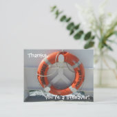 Bedankt, je bent een redder in nood! briefkaart (Staand voorkant)