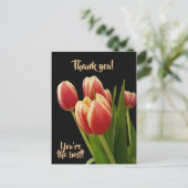 Bedankt, je bent het beste Briefkaart met tulpen (Staand voorkant)