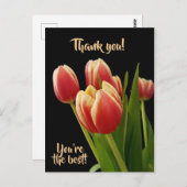 Bedankt, je bent het beste Briefkaart met tulpen (Voorkant / Achterkant)