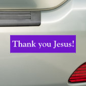 Bedankt Jezus! Bumpersticker (Op auto)