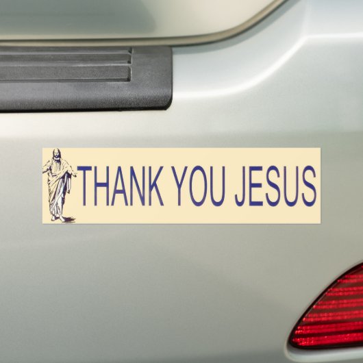 Bedankt Jezus! Bumpersticker (Op auto)