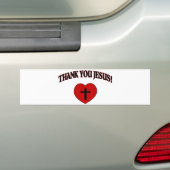 Bedankt Jezus (hart) Bumpersticker (Op auto)
