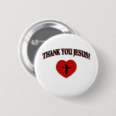 Bedankt Jezus (hart) Ronde Button 5,7 Cm (Voorkant /achterkant)