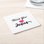 Bedankt Jezus | Modern Christelijk geloof Kartonnen Onderzetters (Schuin)