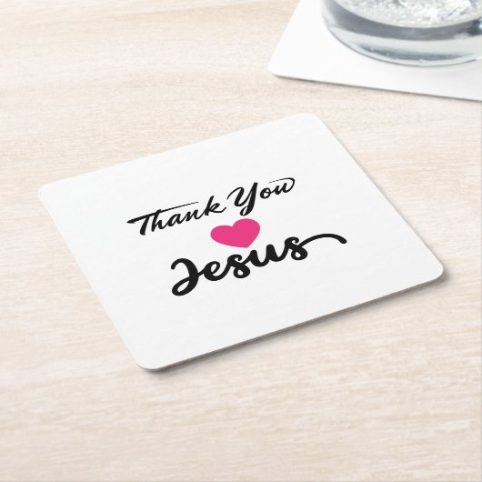Bedankt Jezus | Modern Christelijk geloof Kartonnen Onderzetters (Schuin)