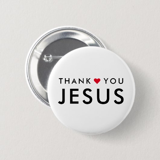 Bedankt Jezus | Modern Christelijk geloof Ronde Button 5,7 Cm (Voorkant /achterkant)