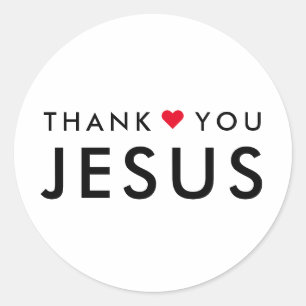 Bedankt Jezus   Modern Christelijk geloof Ronde Sticker