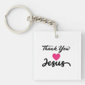 Bedankt Jezus | Modern Christelijk geloof Sleutelhanger (voorkant)